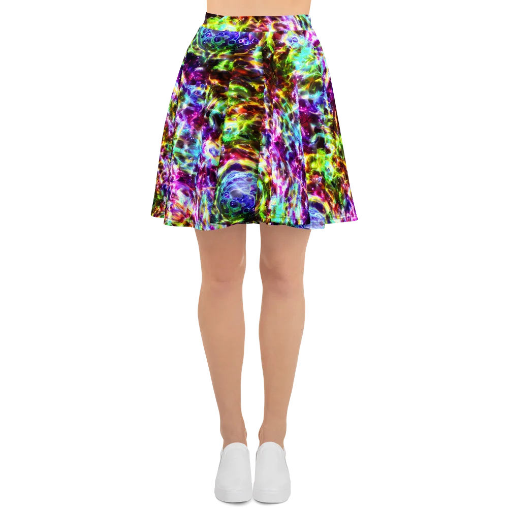 Galaxy Afterglow on Skater Skirt — Front