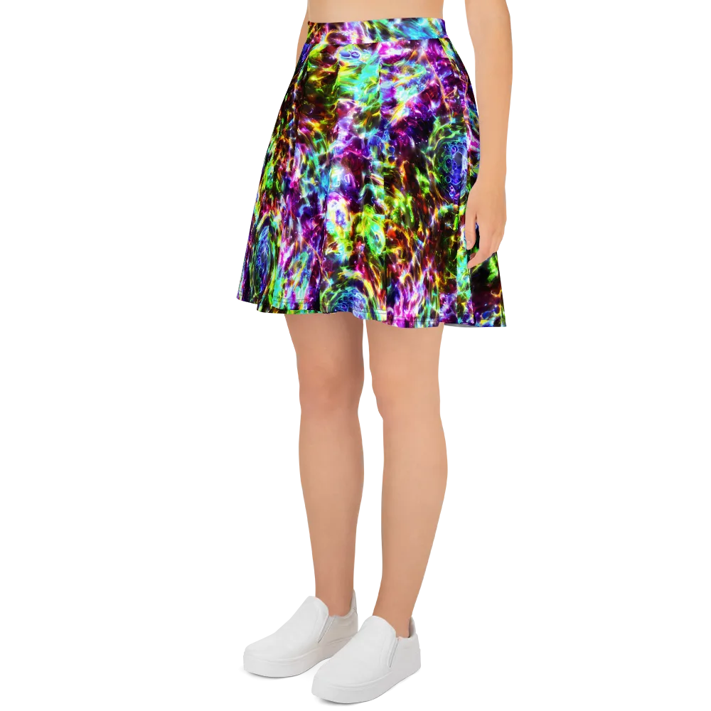 Galaxy Afterglow on Skater Skirt — Left