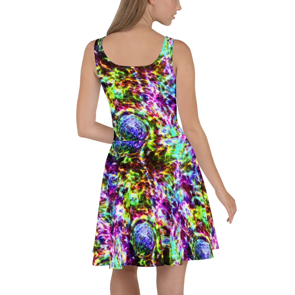 Galaxy Afterglow on Skater Dress — Back