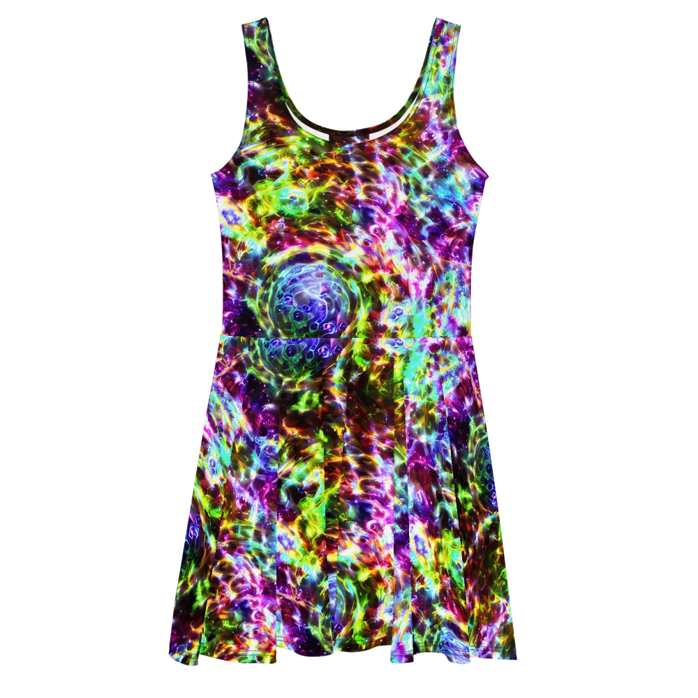 Galaxy Afterglow on Skater Dress — Front