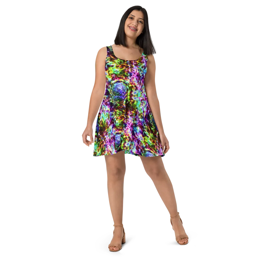 Galaxy Afterglow on Skater Dress — Front