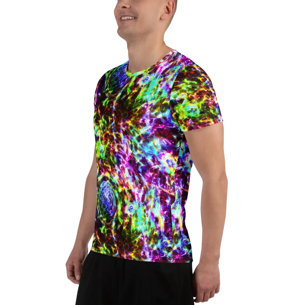 Galaxy Afterglow on Men's Athletic T-Shirt — Left