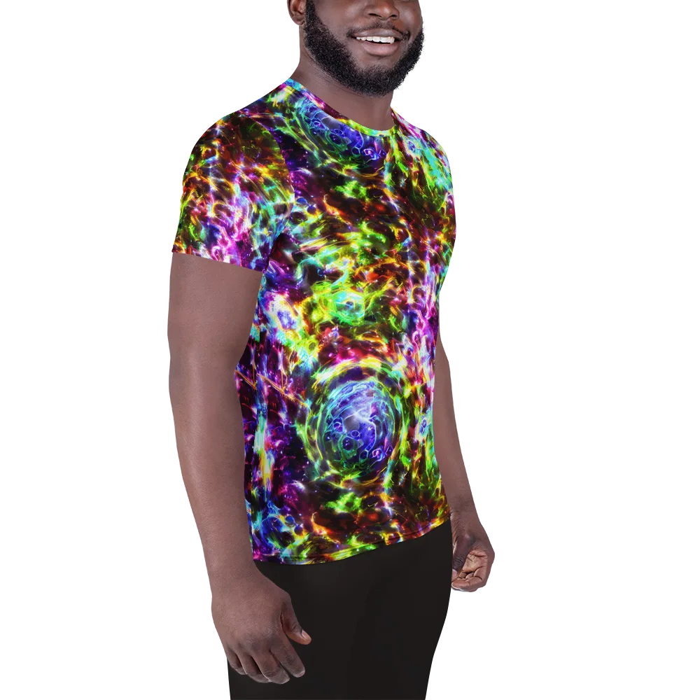 Galaxy Afterglow on Men's Athletic T-Shirt — Right
