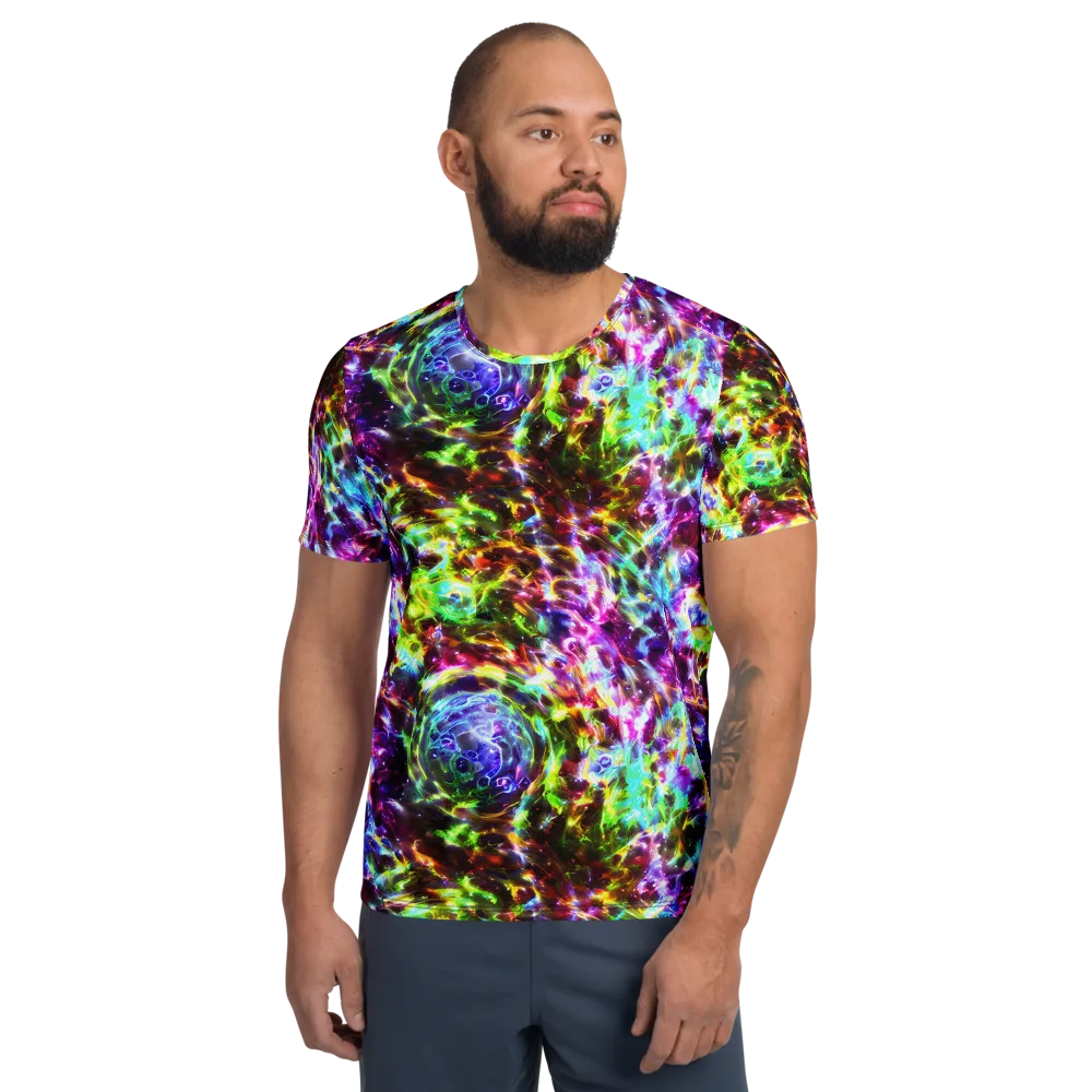 Galaxy Afterglow on Men's Athletic T-Shirt — Front