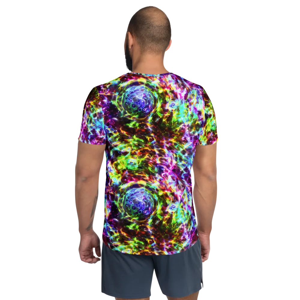 Galaxy Afterglow on Men's Athletic T-Shirt — Back