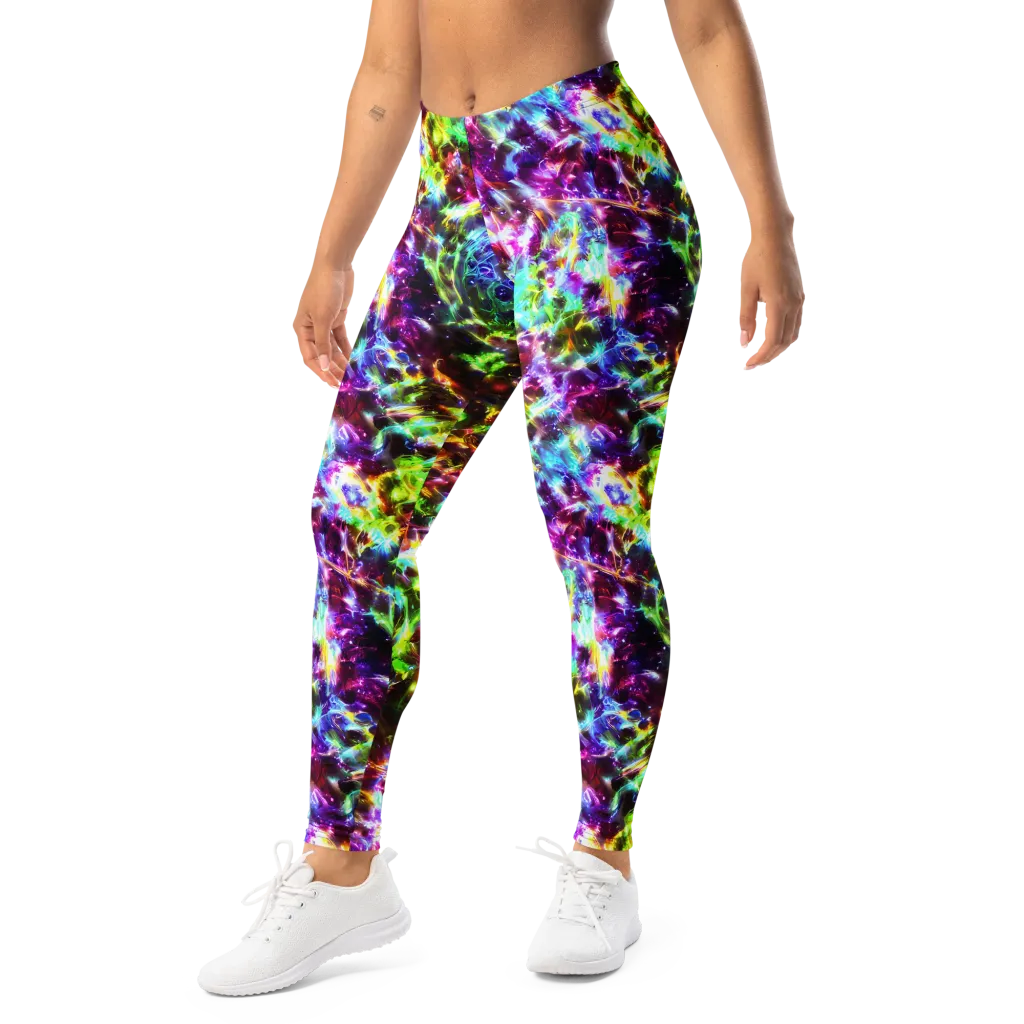 Galaxy Afterglow on Leggings — Left Front