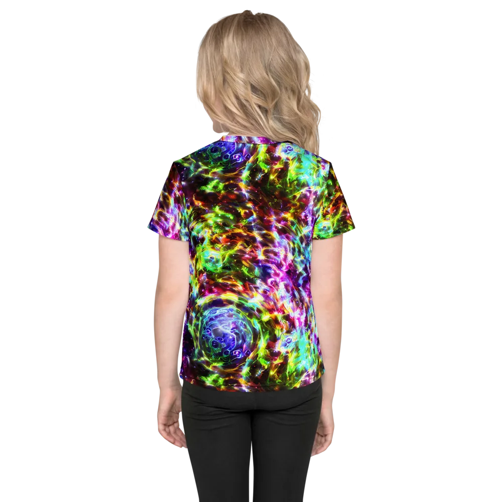Galaxy Afterglow on Kids Crew Neck T-Shirt — Back