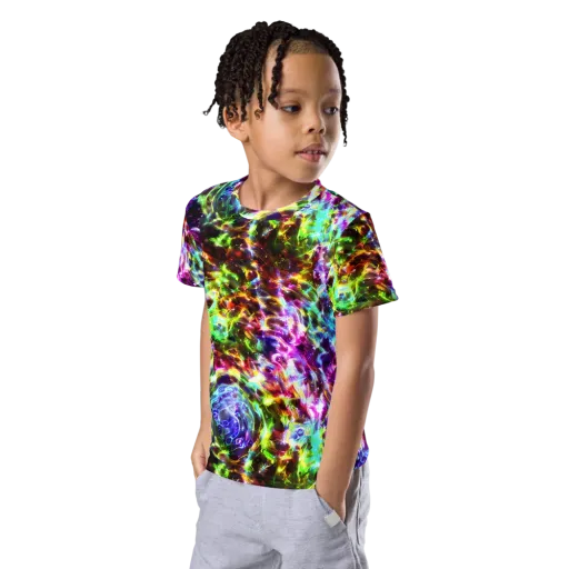 Galaxy Afterglow on a Kids Crew Neck T-Shirt