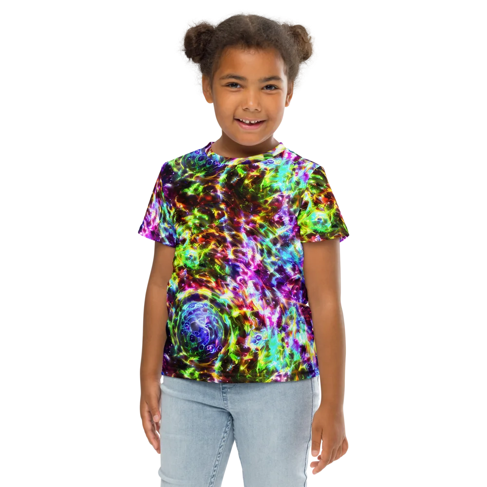 Galaxy Afterglow on Kids Crew Neck T-Shirt — Front