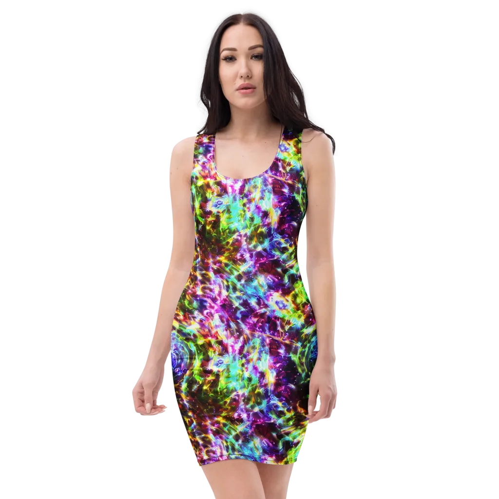 Galaxy Afterglow on Bodycon Dress — Front