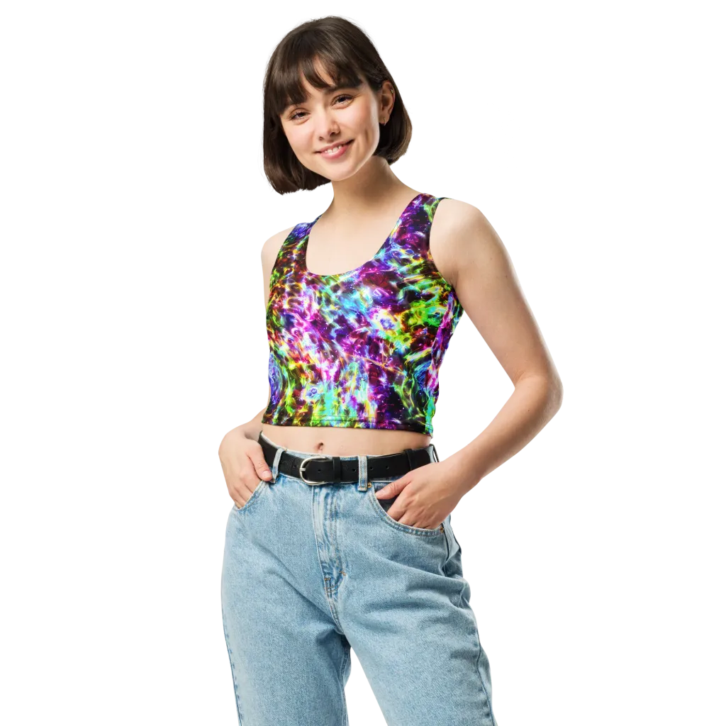 Galaxy Afterglow on Crop Top — Front