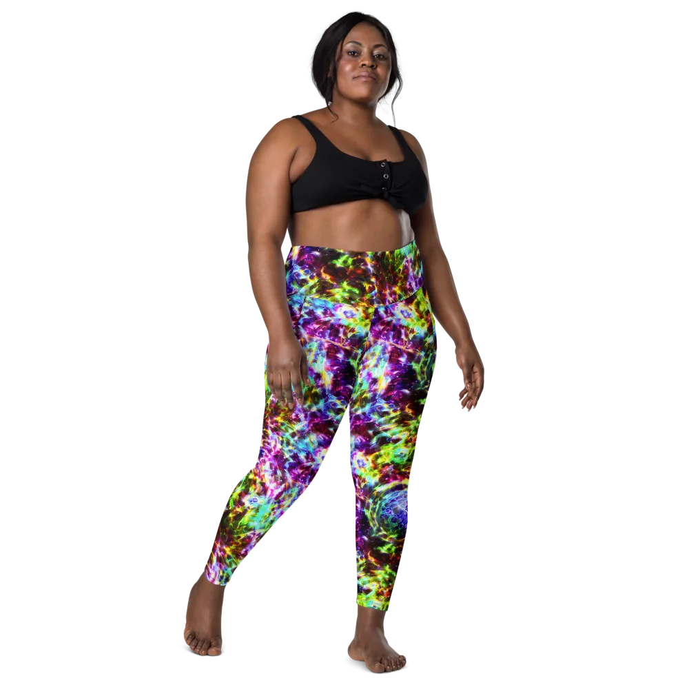 Galaxy Afterglow on Leggings with Pockets — Front
