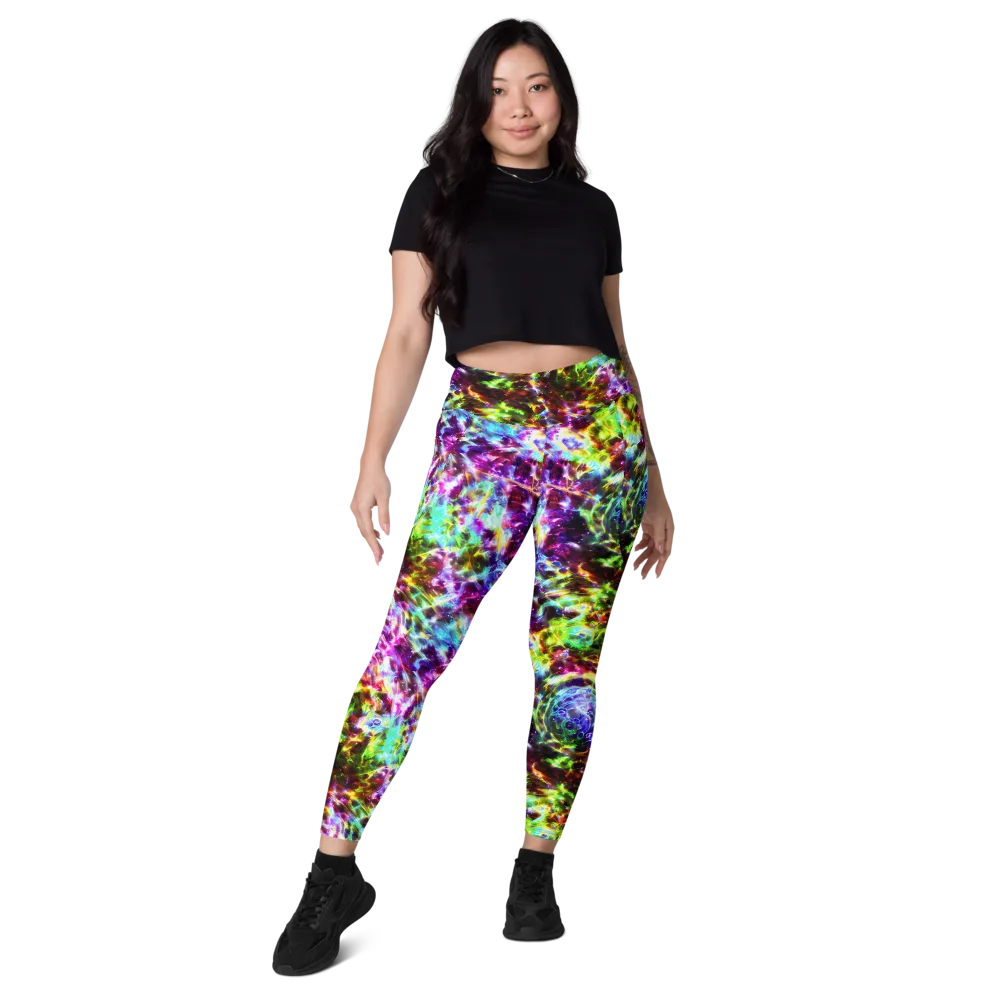 Galaxy Afterglow on Leggings with Pockets — Front