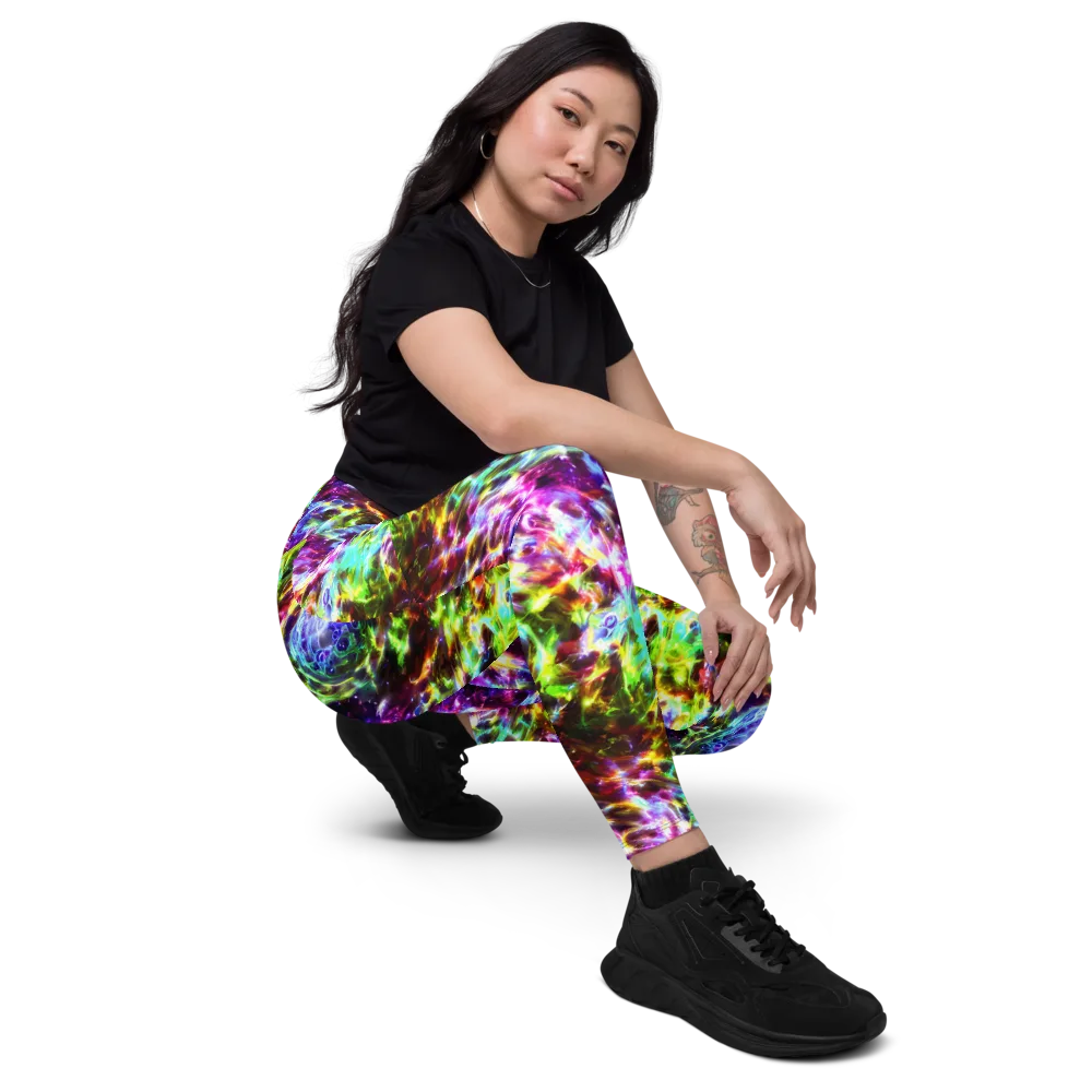 Galaxy Afterglow on Leggings with Pockets — Right Front