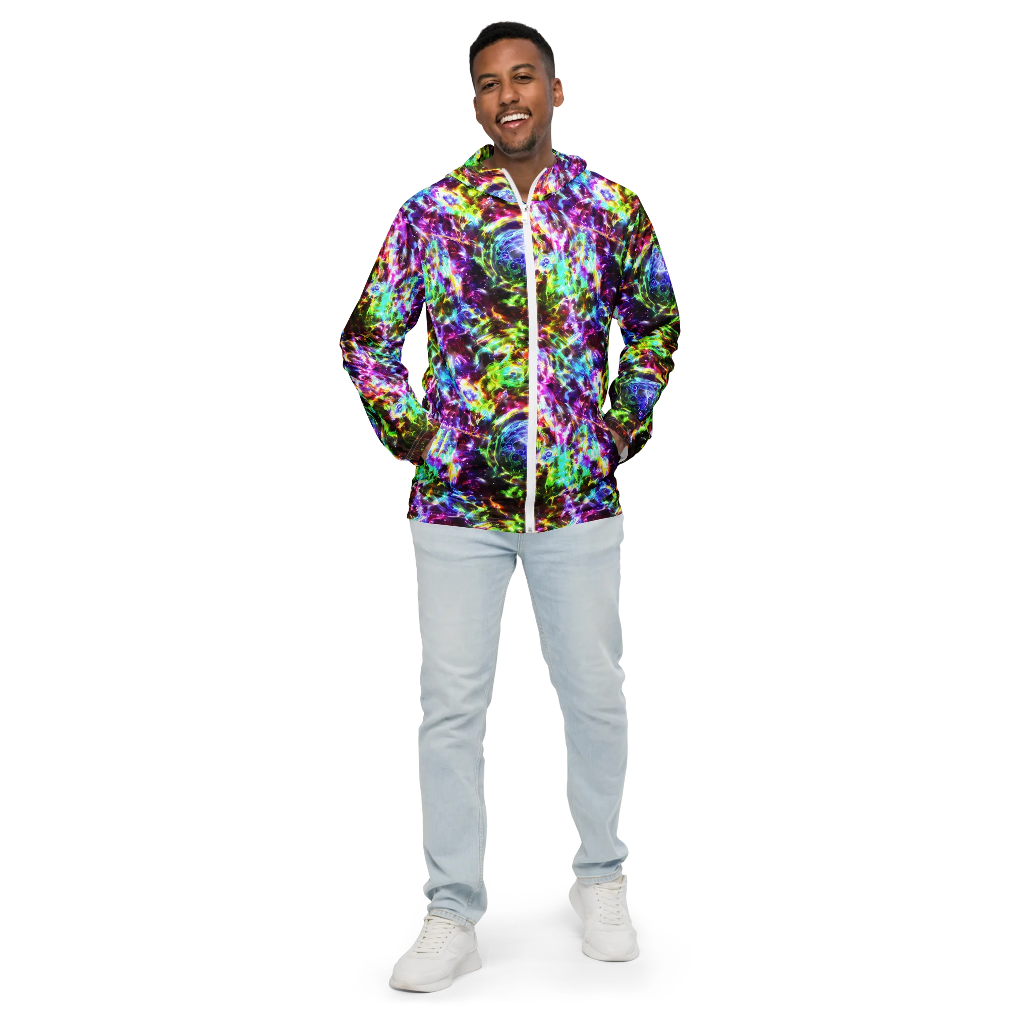 Galaxy Afterglow on Men's Windbreaker — Front
