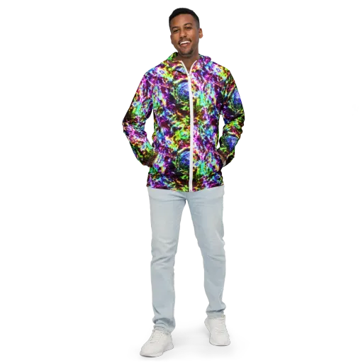 Galaxy Afterglow on a Men's Windbreaker