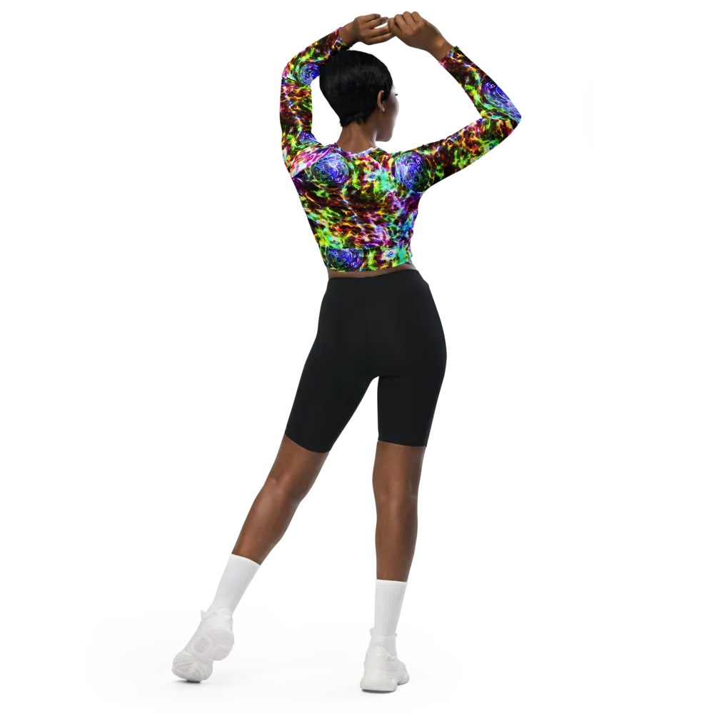 Galaxy Afterglow on Long Sleeve Crop Top — Back