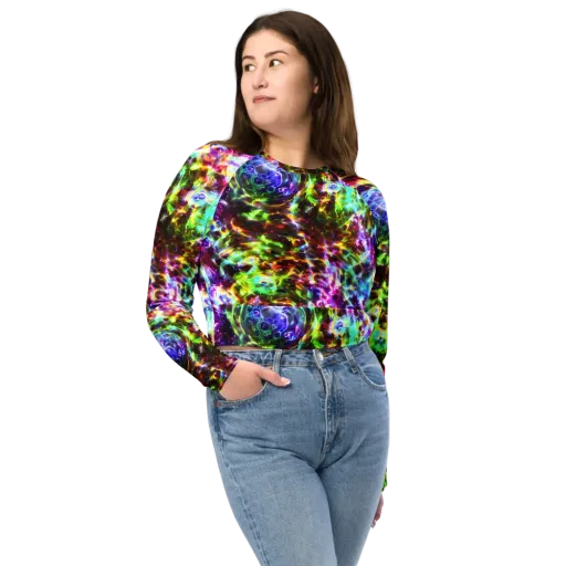 Galaxy Afterglow on a Long Sleeve Crop Top