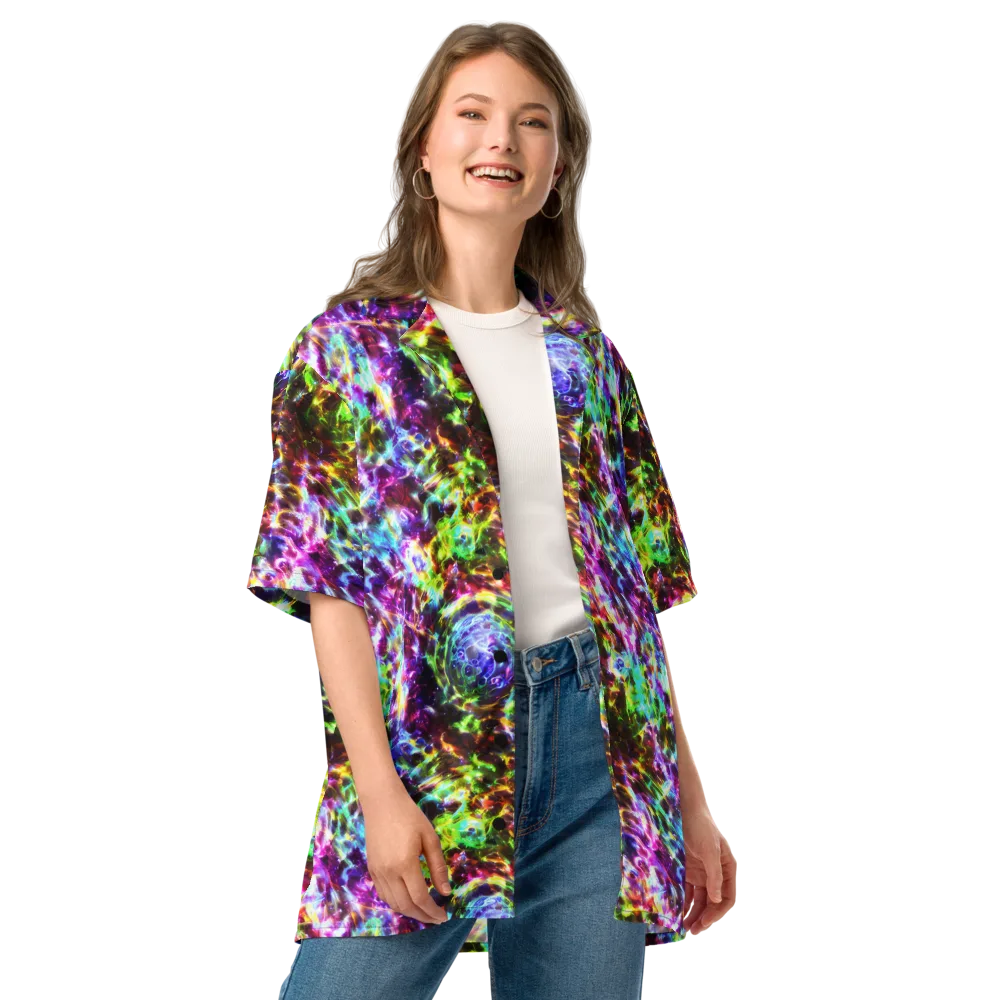 Galaxy Afterglow on Button Shirt — Front