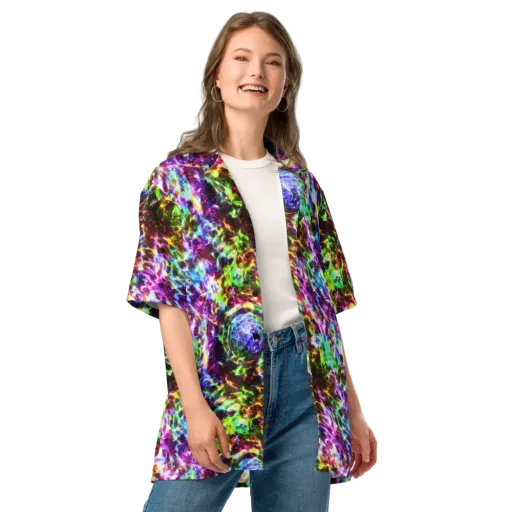 Galaxy Afterglow on a Button Shirt