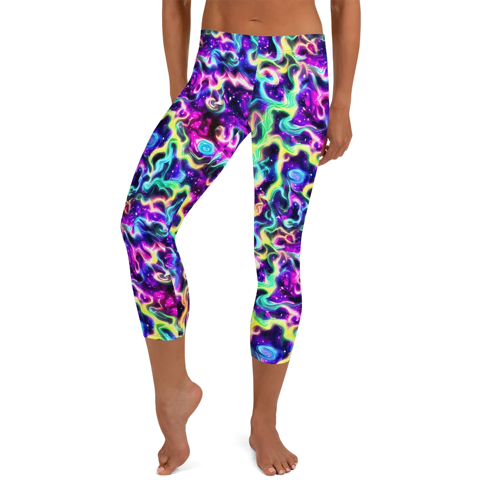 Radiant Warp on Capri Leggings — Front