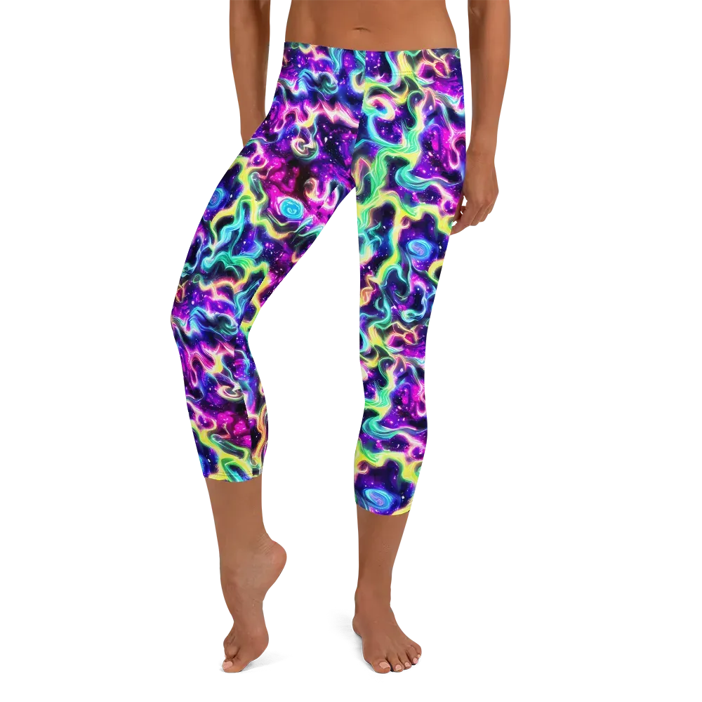 Radiant Warp on Capri Leggings — Front