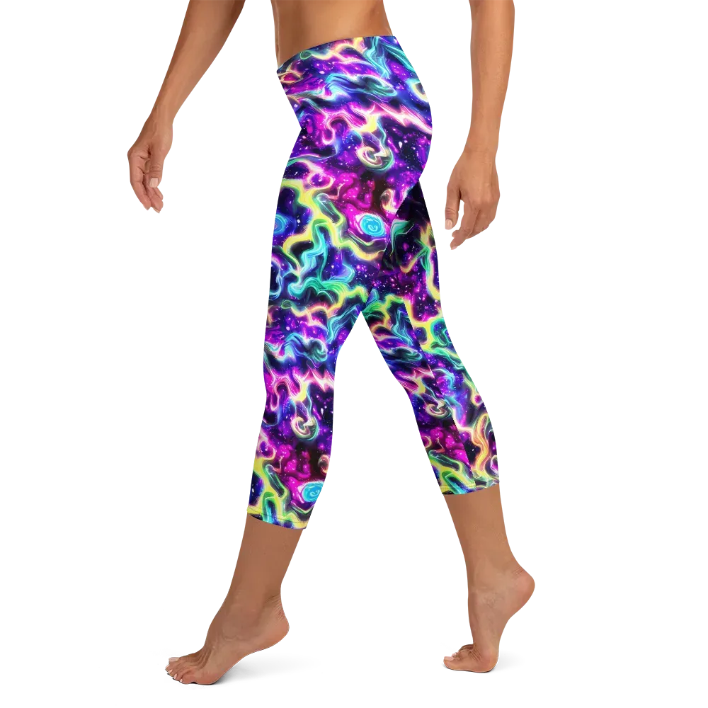 Radiant Warp on Capri Leggings — Left