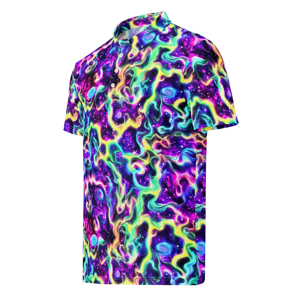 Radiant Warp on Men's Slim Fit Polo Shirt — Left Front