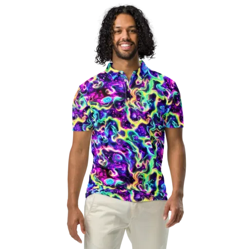 Radiant Warp on a Men's Slim Fit Polo Shirt