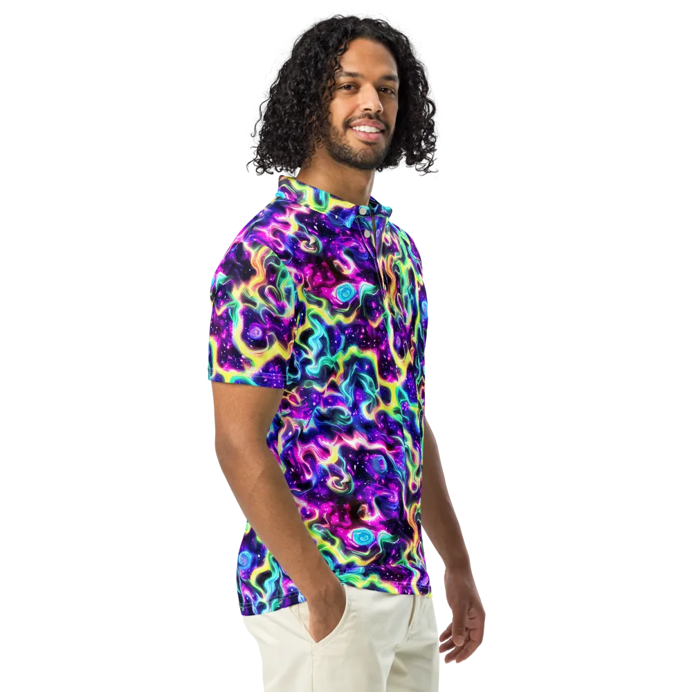 Radiant Warp on Men's Slim Fit Polo Shirt — Right Front