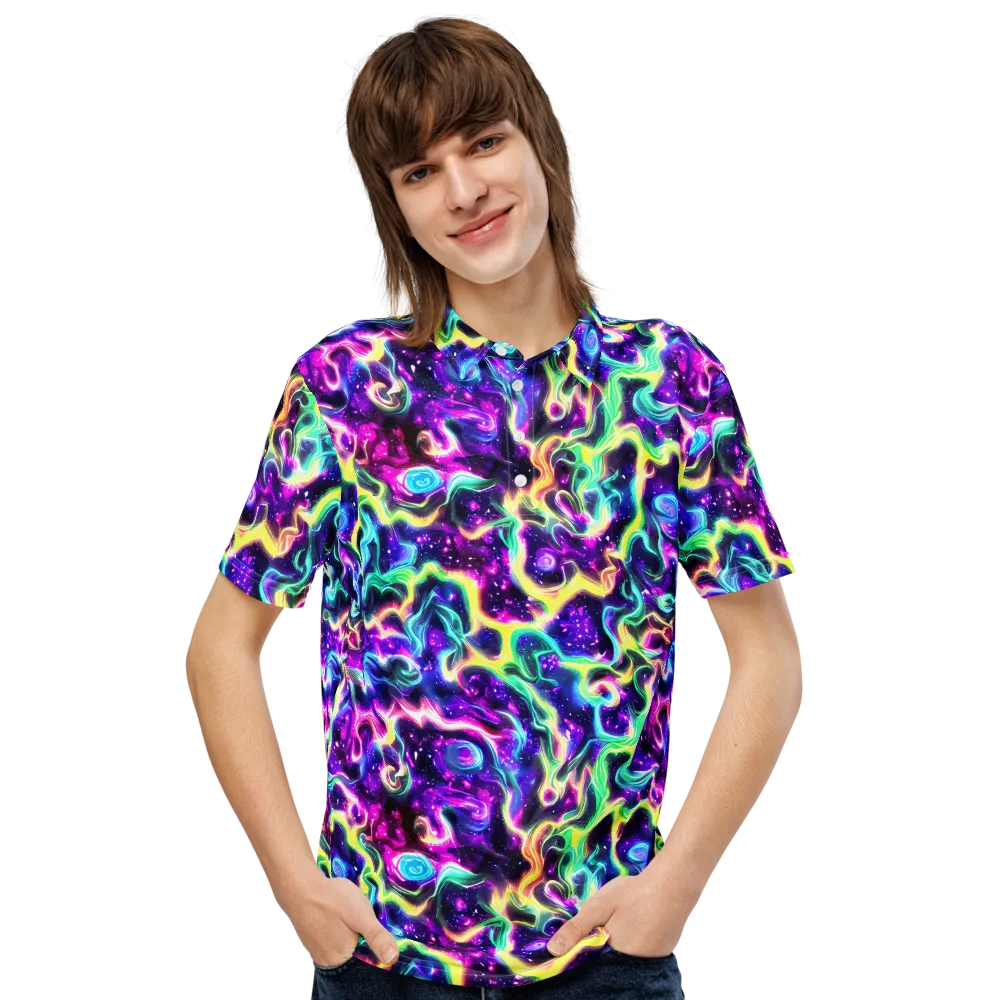 Radiant Warp on Men's Slim Fit Polo Shirt — Front
