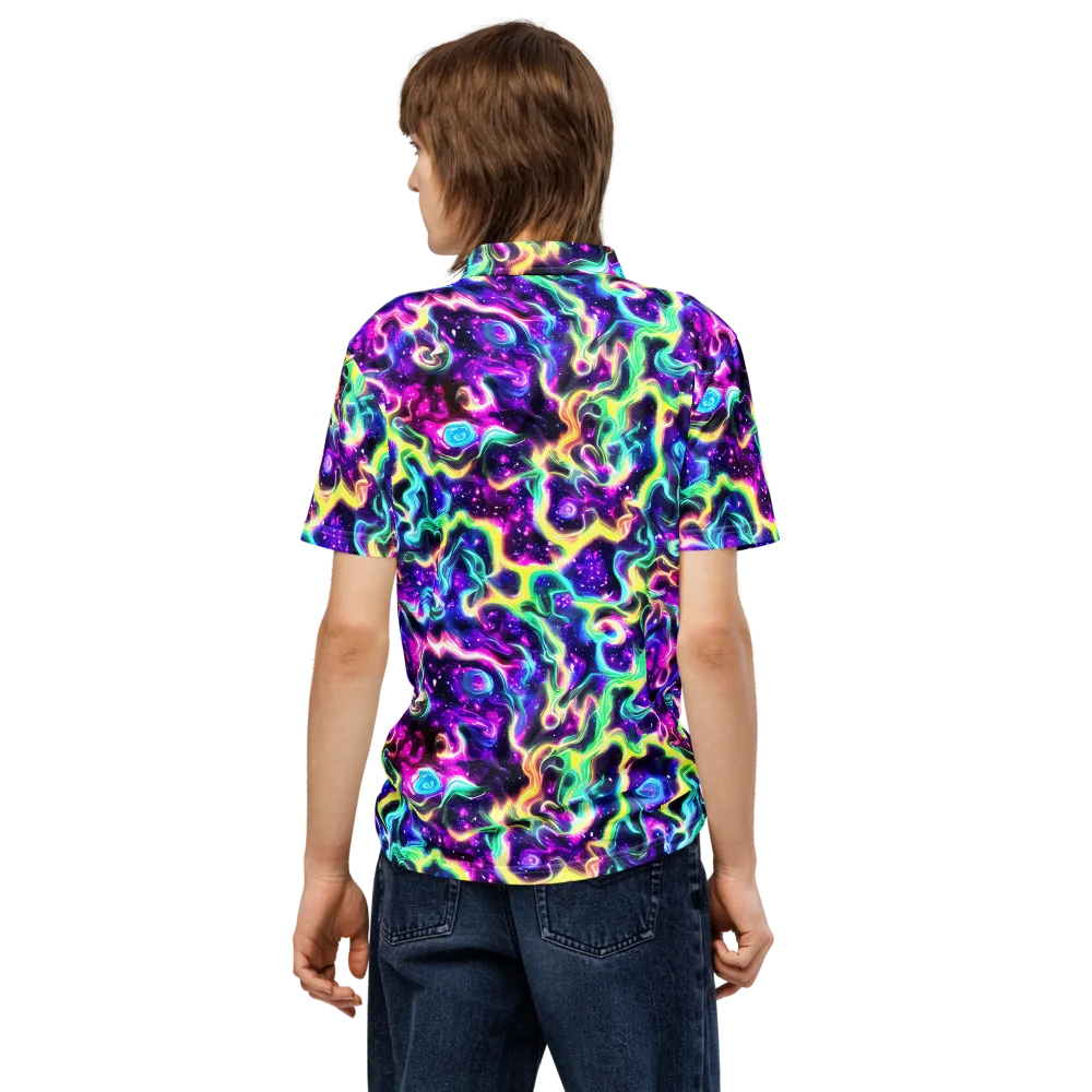 Radiant Warp on Men's Slim Fit Polo Shirt — Back