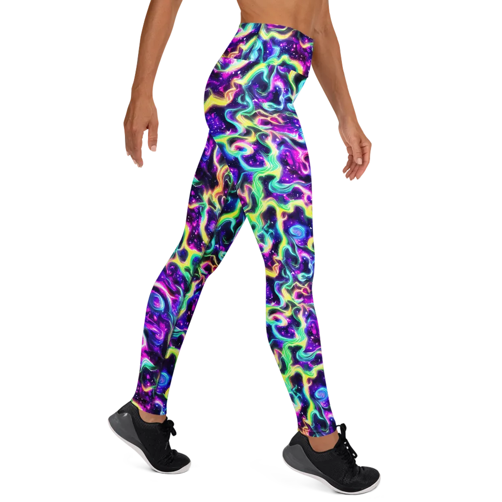 Radiant Warp on Yoga Leggings — Right