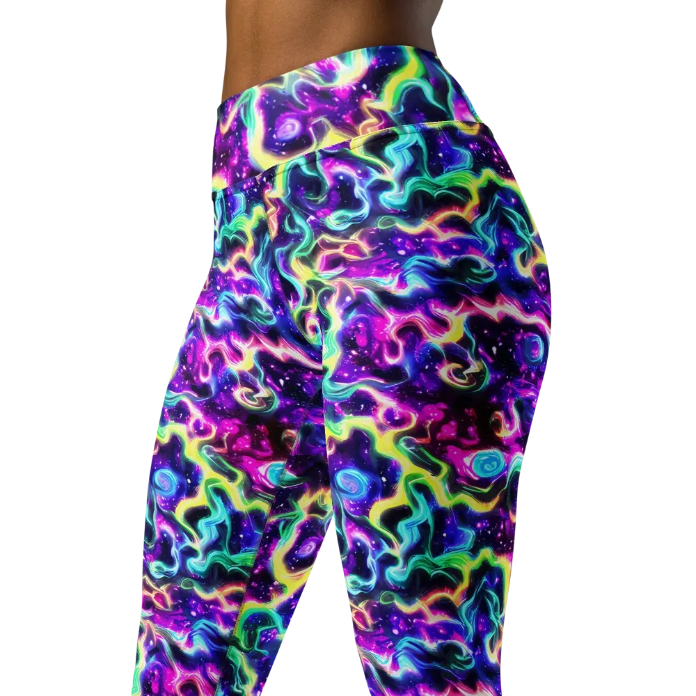 Radiant Warp on Yoga Leggings — Left Front