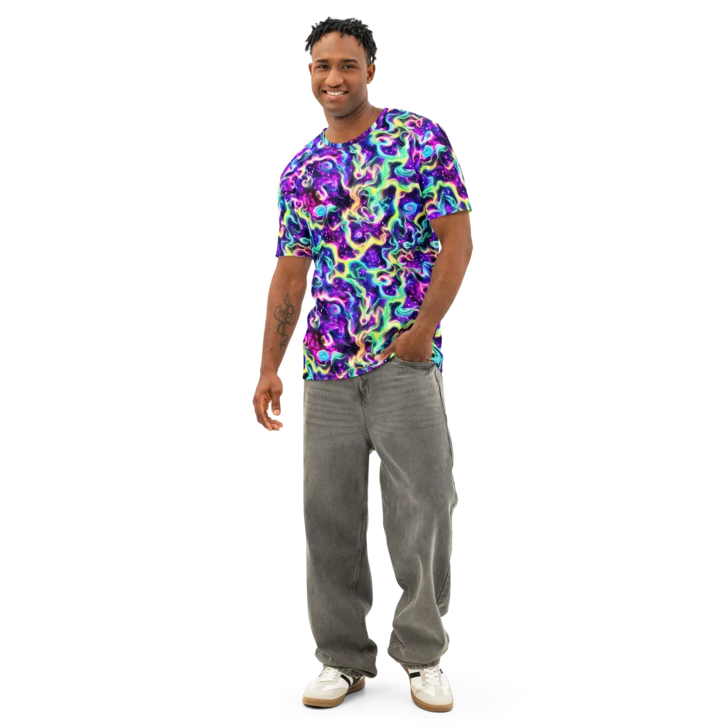 Radiant Warp on Men's Cotton Crew Neck T-Shirt — Front