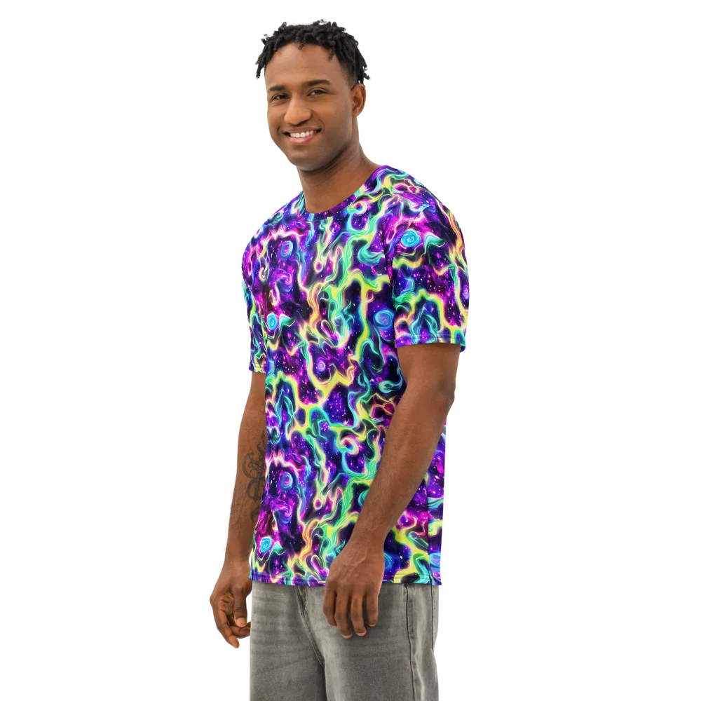 Radiant Warp on Men's Cotton Crew Neck T-Shirt — Left Front
