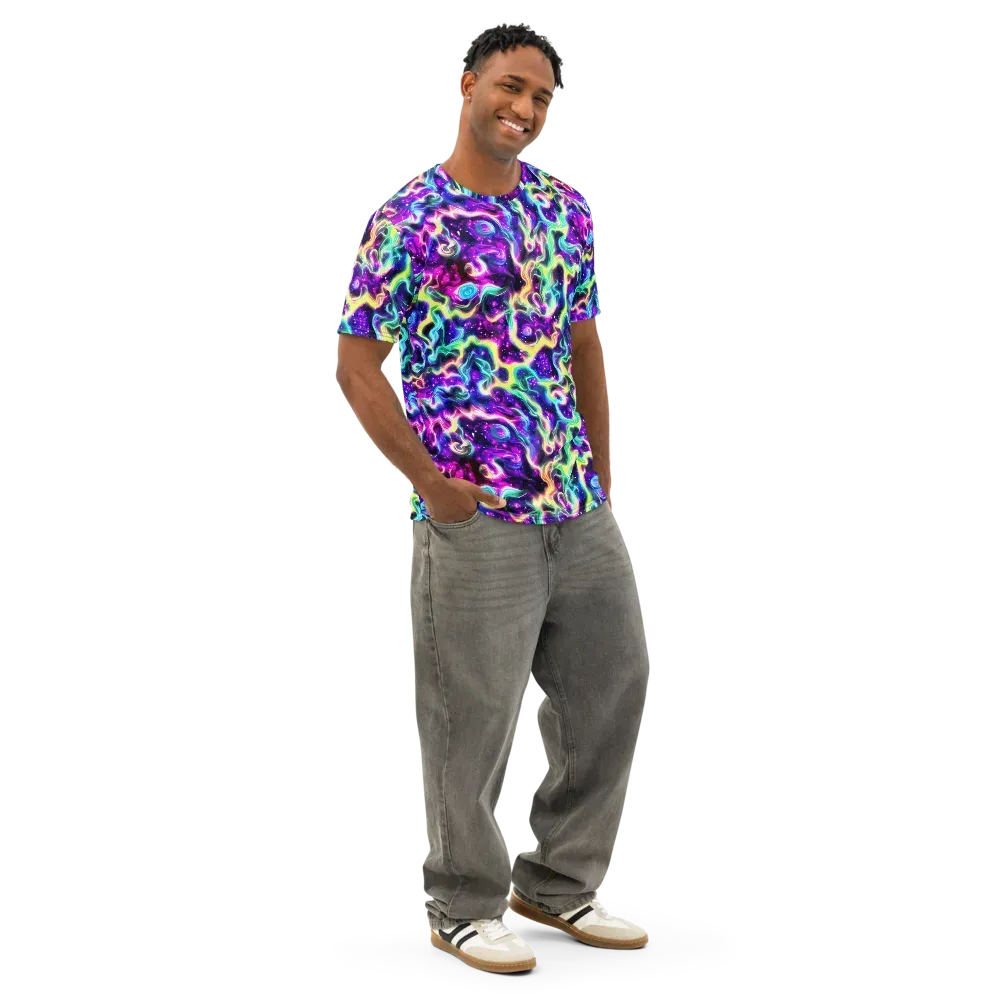 Radiant Warp on Men's Cotton Crew Neck T-Shirt — Right Front