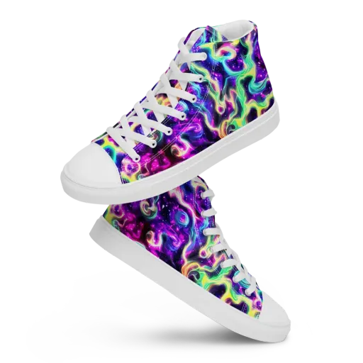 Radiant Warp on a Men's High Top Canvas Shoes