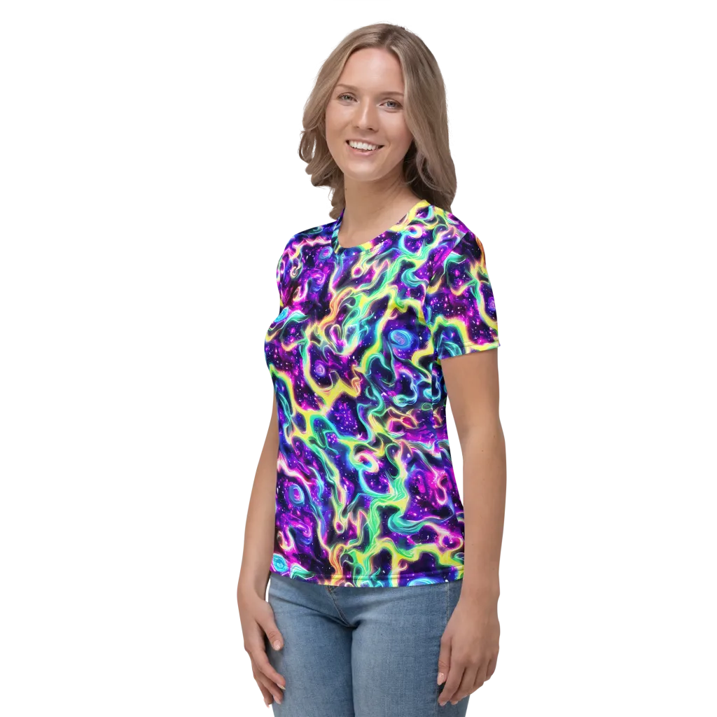 Radiant Warp on Women's Crew Neck T-Shirt — Left