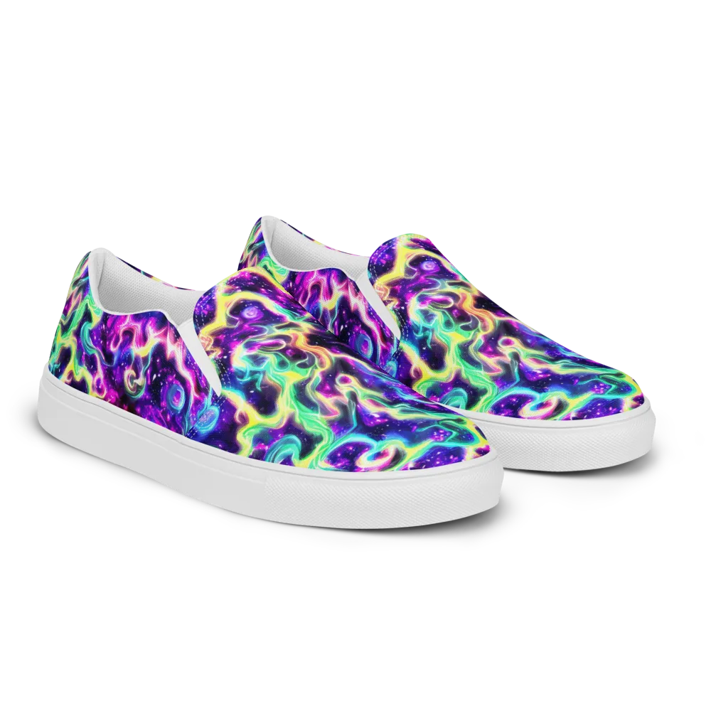 Radiant Warp on Men's Slip-On Canvas Shoes — Right Front