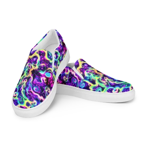 Radiant Warp on a Men's Slip-On Canvas Shoes