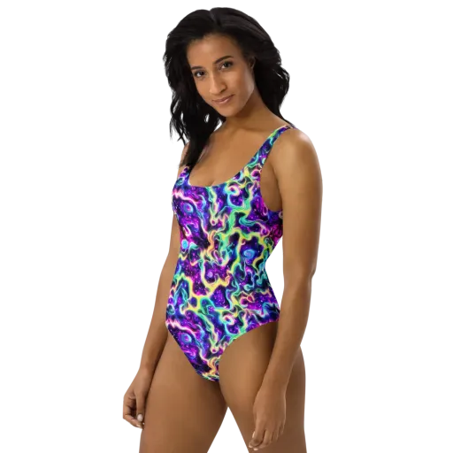 Radiant Warp on a One-Piece Swimsuit