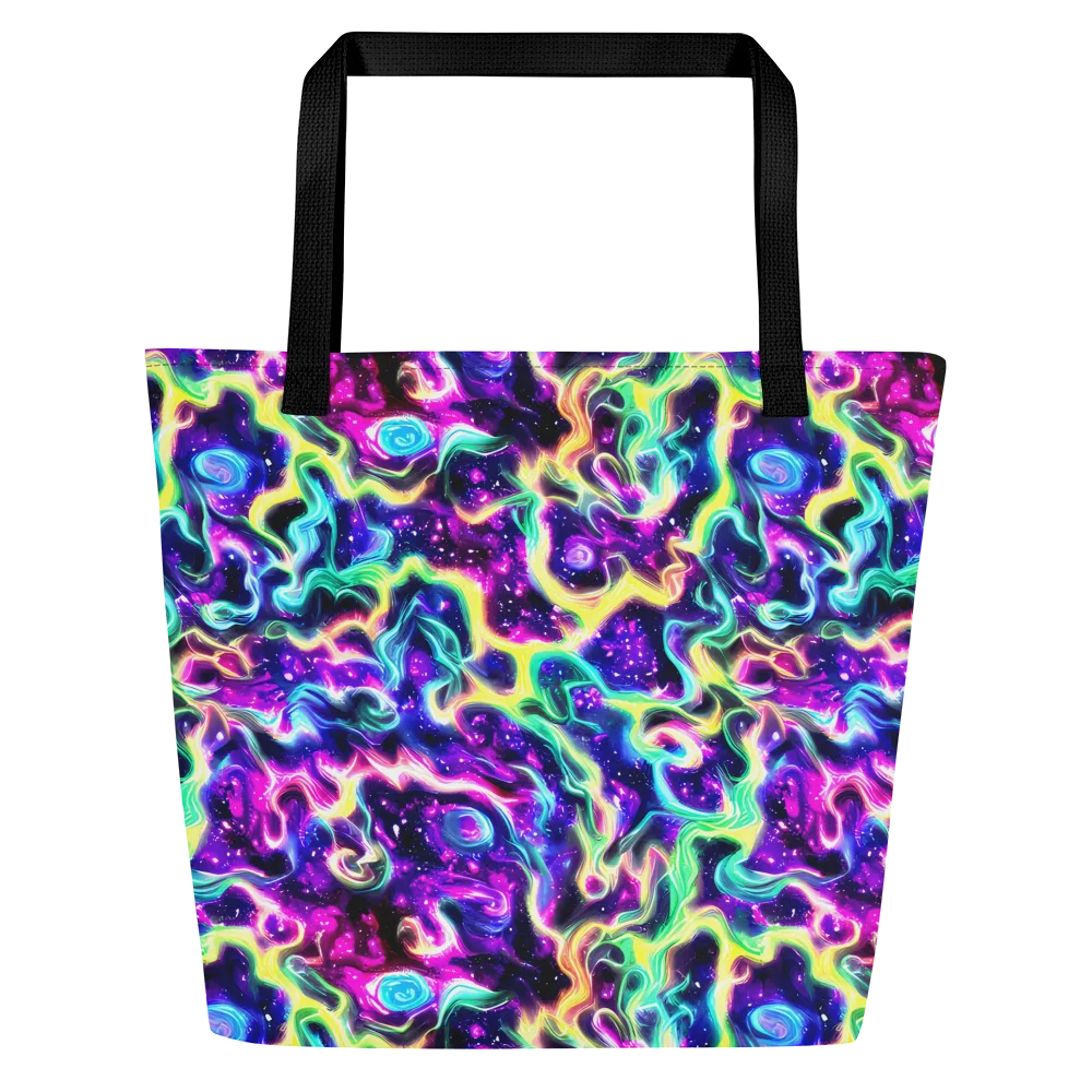 Radiant Warp on Large Tote Bag W/ Pocket — Front