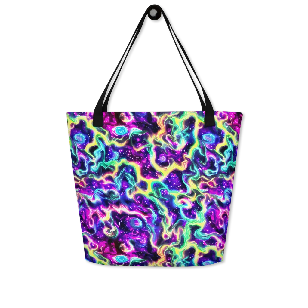 Radiant Warp on Large Tote Bag W/ Pocket — Front