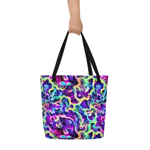 Radiant Warp on a Large Tote Bag W/ Pocket
