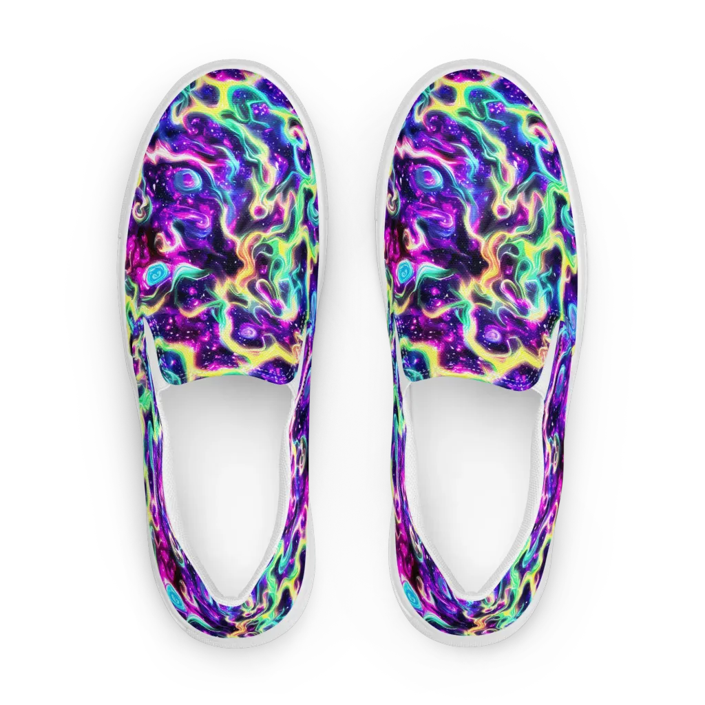 Radiant Warp on Women's Slip-On Canvas Shoes — Front