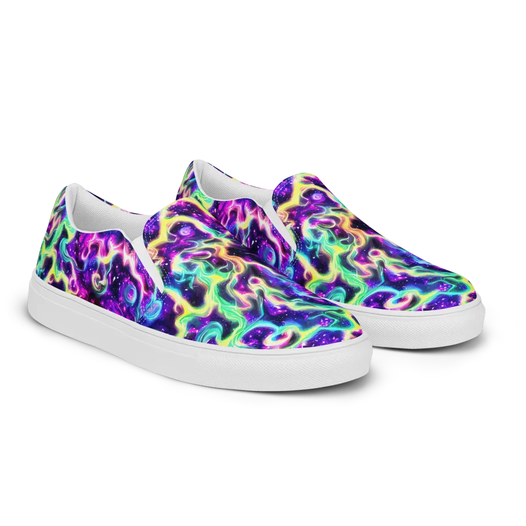 Radiant Warp on Women's Slip-On Canvas Shoes — Right Front