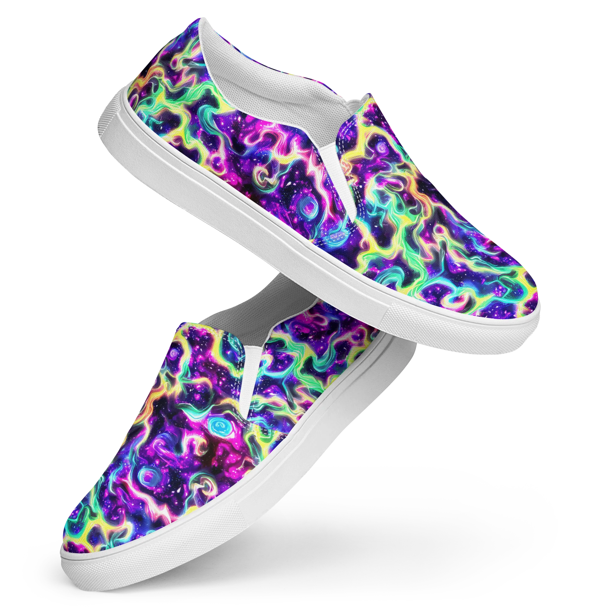 Radiant Warp on Women's Slip-On Canvas Shoes — Front