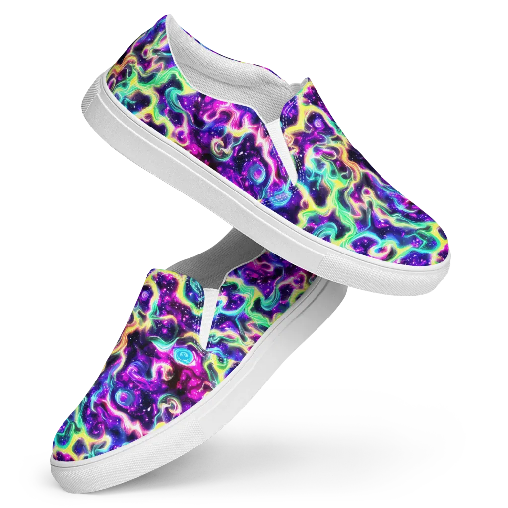 Radiant Warp on Women's Slip-On Canvas Shoes — Front