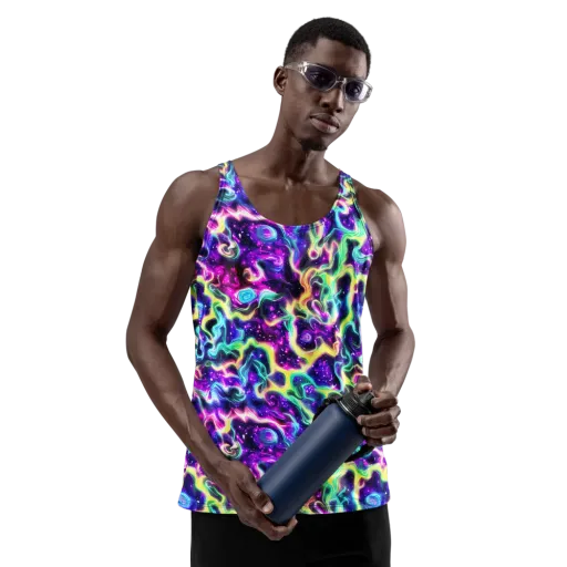 Radiant Warp on a Men's Tank Top